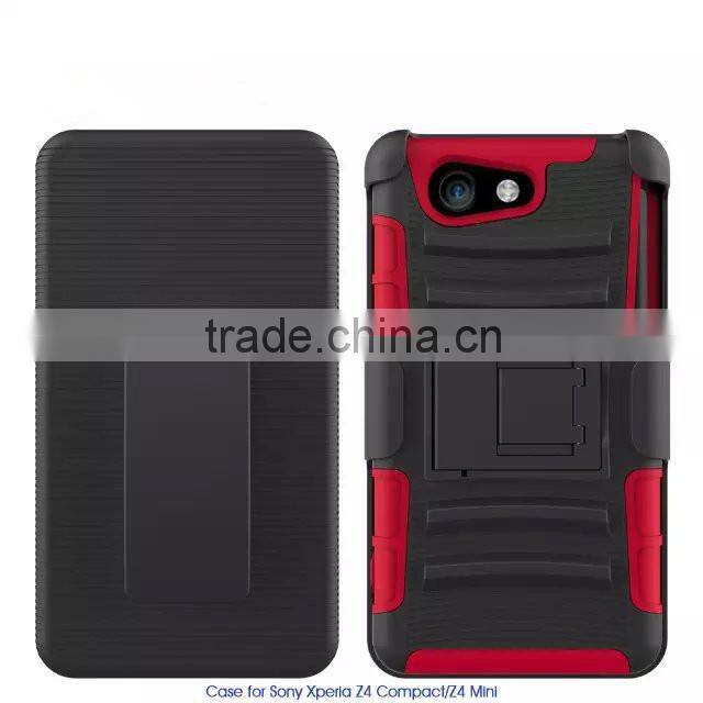 Keno Tough Rugged Layered Extreme Hybrid Belt Clip Holster Case for Sony Xperia Z4 Compact / Z4 Mini