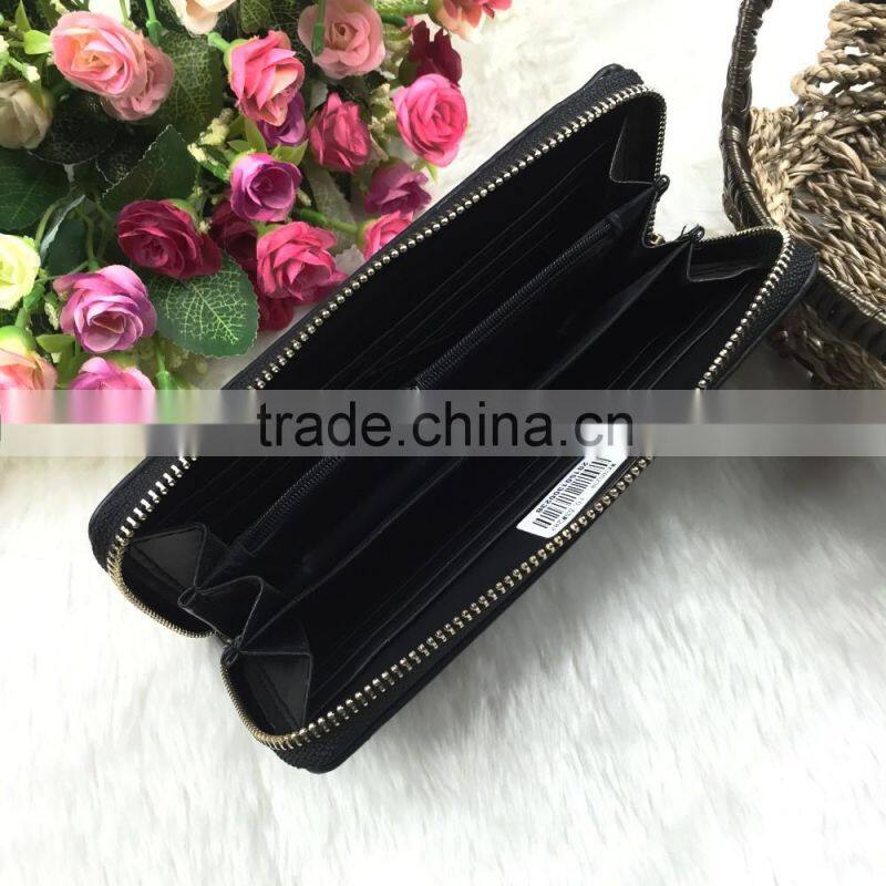 High Quality Wholesale New Fashion Black PU Embossed Women Wallet Famous Designer Brand Wallet
