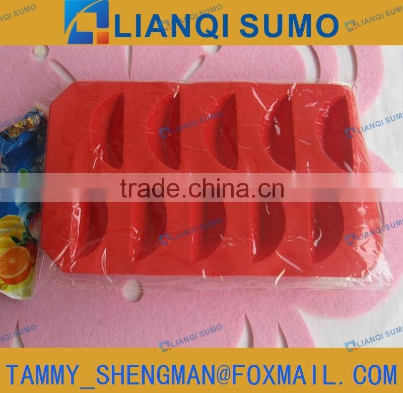 FDA Food Grade TPE Ice Cubes Tray , ice cubes mould , Ice Tray orange-shaped
