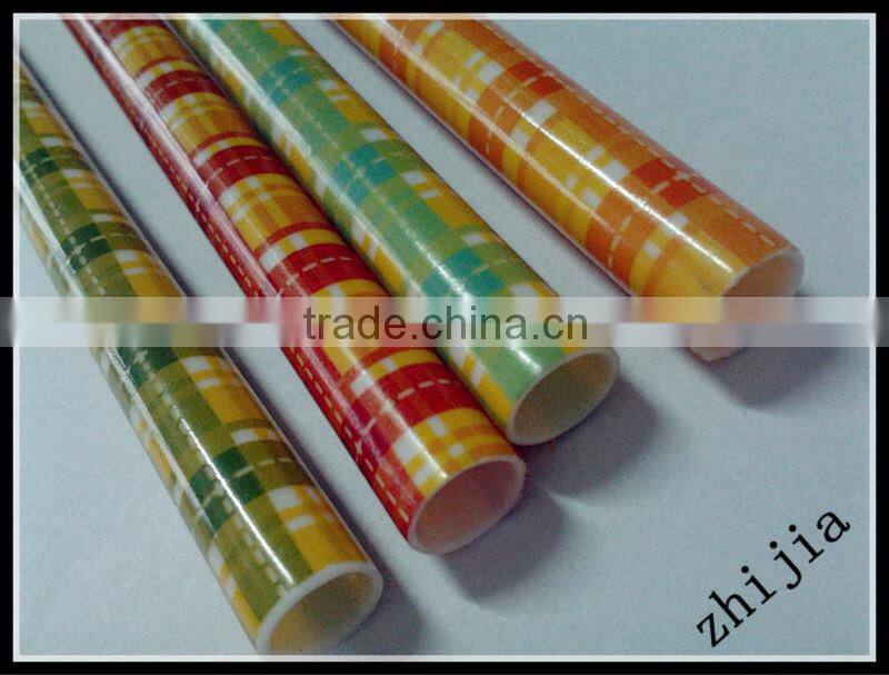 Clear and straight striped plastic drinking straw