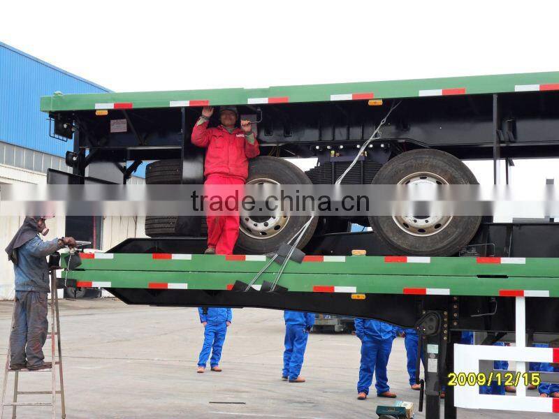 tri axle 50 Tons platform trailers for heavy duty for sale with good price (air suspension optional) for AngolaCongo