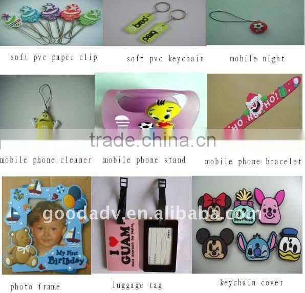 Newest creative eco-friendly soft pvc mobile keychains
