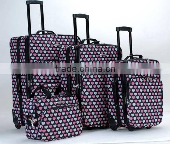 closeout stock stocklot overstock 3pcs 4pcs printed upright trolley luggage set