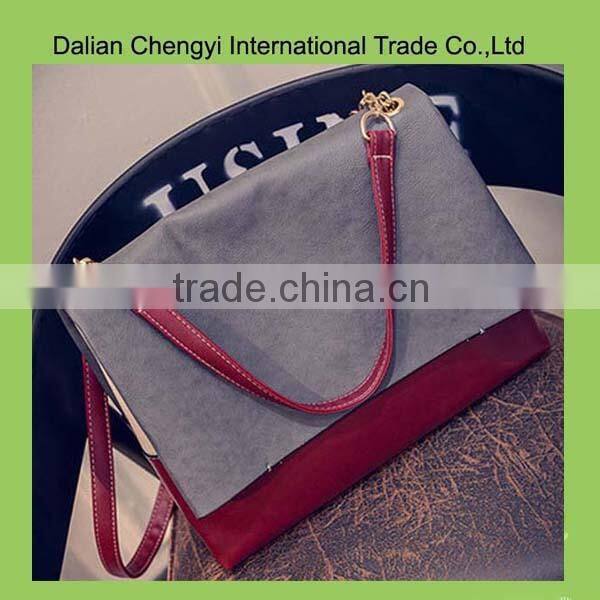 Wholesale fashionable girls pu shoulder bag with safe ladle cover closure