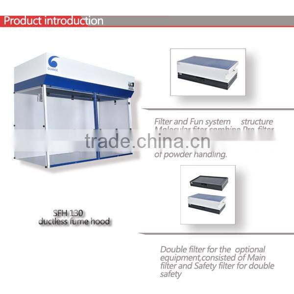 Greatly saving air condition wind consumption SFH 130 Ductless laboratory fume cupboards with carbon filter , HEPA 14 filter