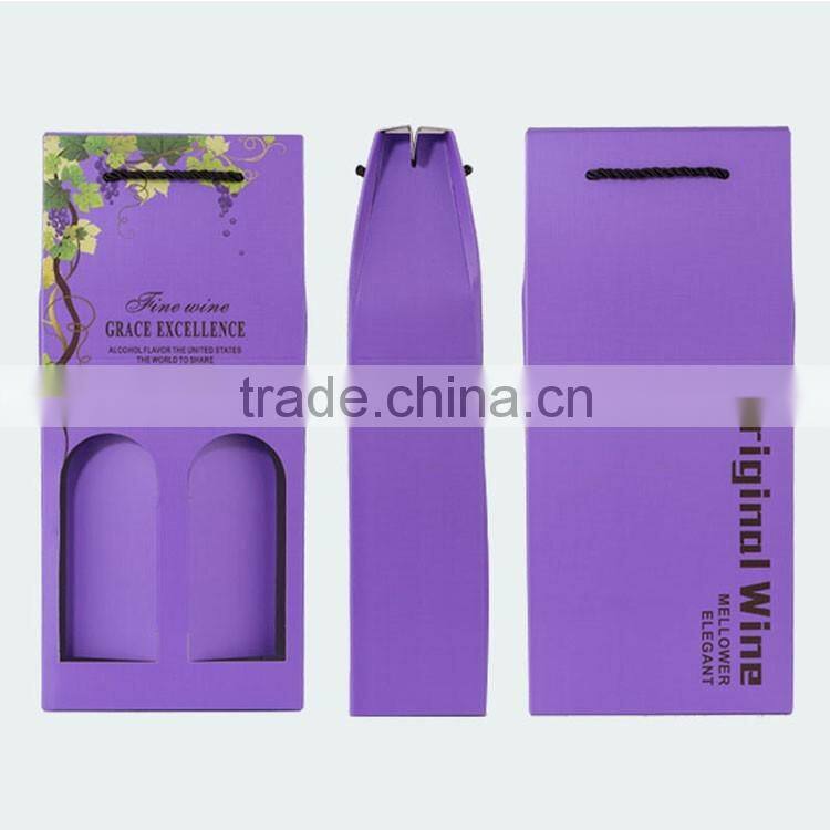 Nice wine gift box paper cardboard wine packaging customized elegant corrugated printed paper wine box packaging