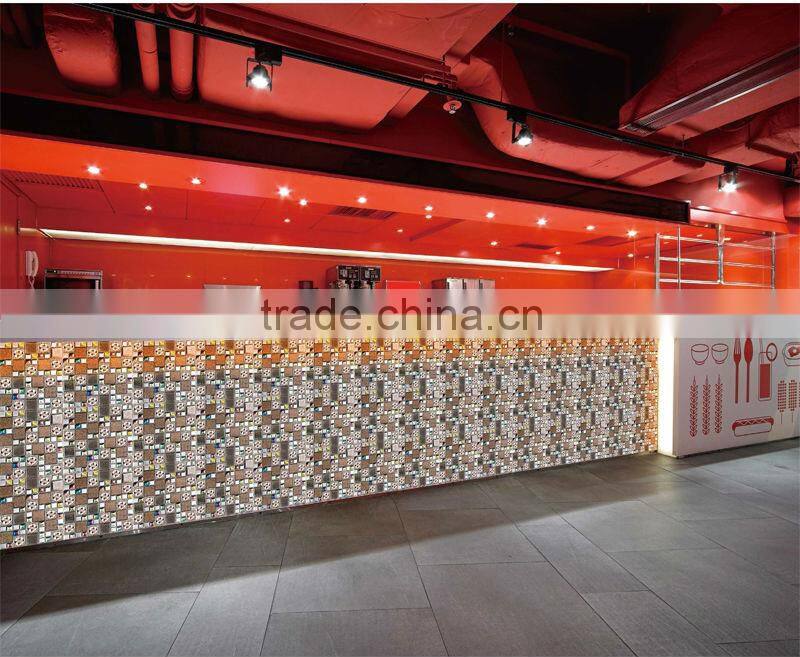 GT007 300X300mm foshan factory low price decorate stainless steel mosaic mix glass mosaic