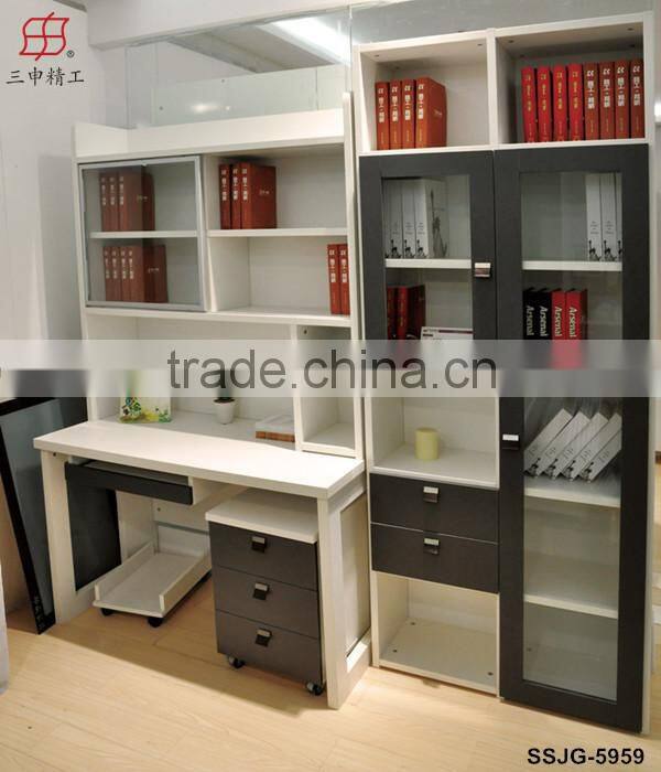 2015 new design book shelf with desk