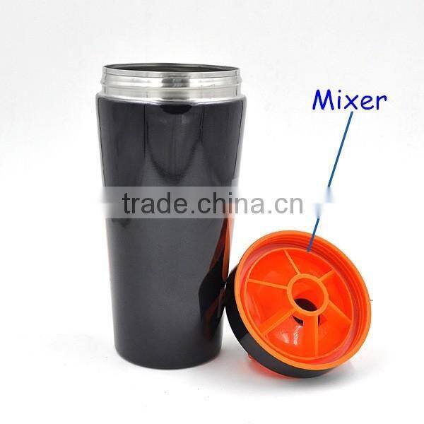 2016 New Design Stainless Steel Shaker Sport Cup Protein Powder Shaker