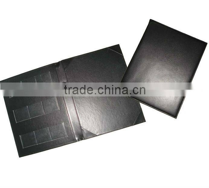 Customized Hotel a4 pu leather covers with pockets