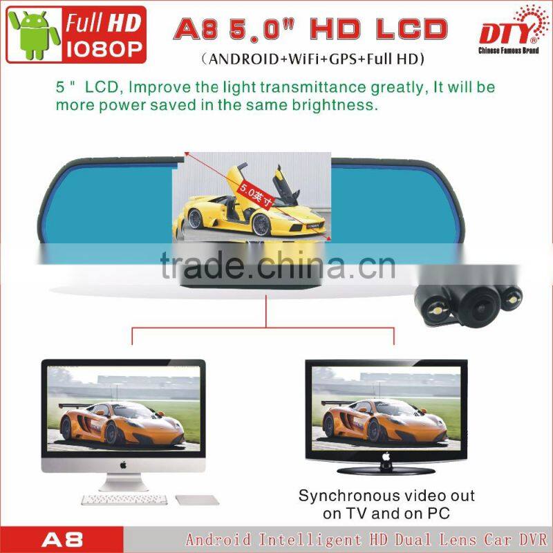 5"Android Intelligent ,android car blackbox,fhd 1080p car camera dvr video recorder, GPS Car Navigation Recorder