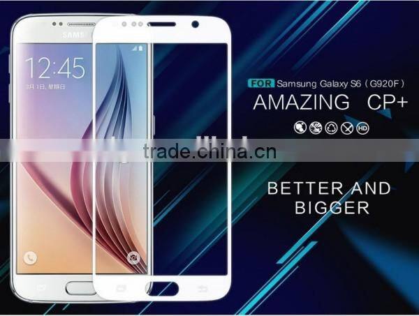 glass film, Tempered Glass Full Cover Color Silk Printing Screen Film, for Samsung galaxy S6 glass screen protector