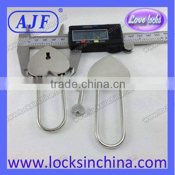 AJF Black Long Bow Heart shaped Love Padlock - Top quality (Lovelock, Gift, Liebesschloss, love lock, wishlock, cadenas d'amour