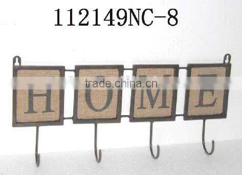 112149NC-8 Metal hook wall hanger coat hat key rack