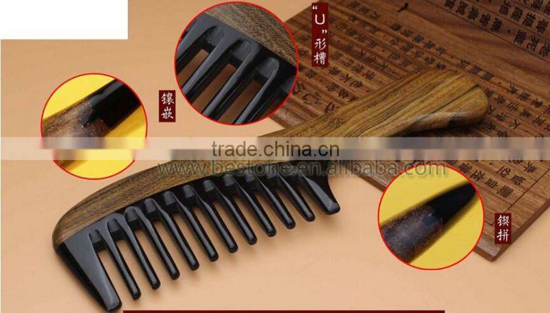 Chinese Style Sandalwood Cow Horn Comb