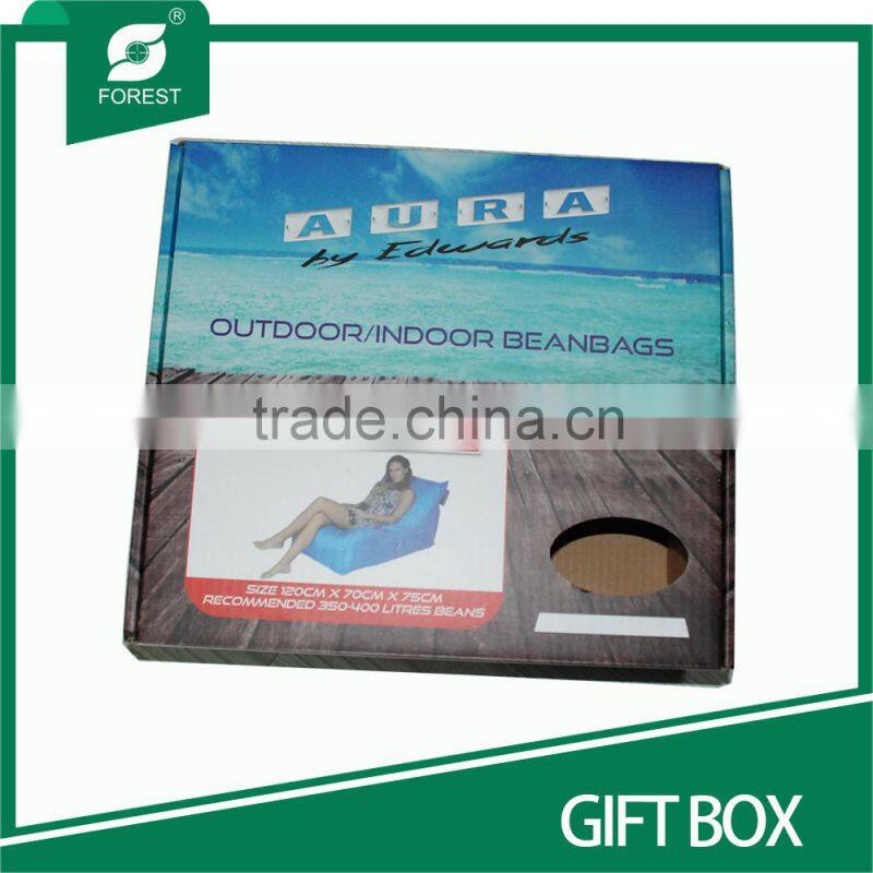 CUSTOM PRINTING PAPER GIFT BOX WITH PLASTIC HANDLE