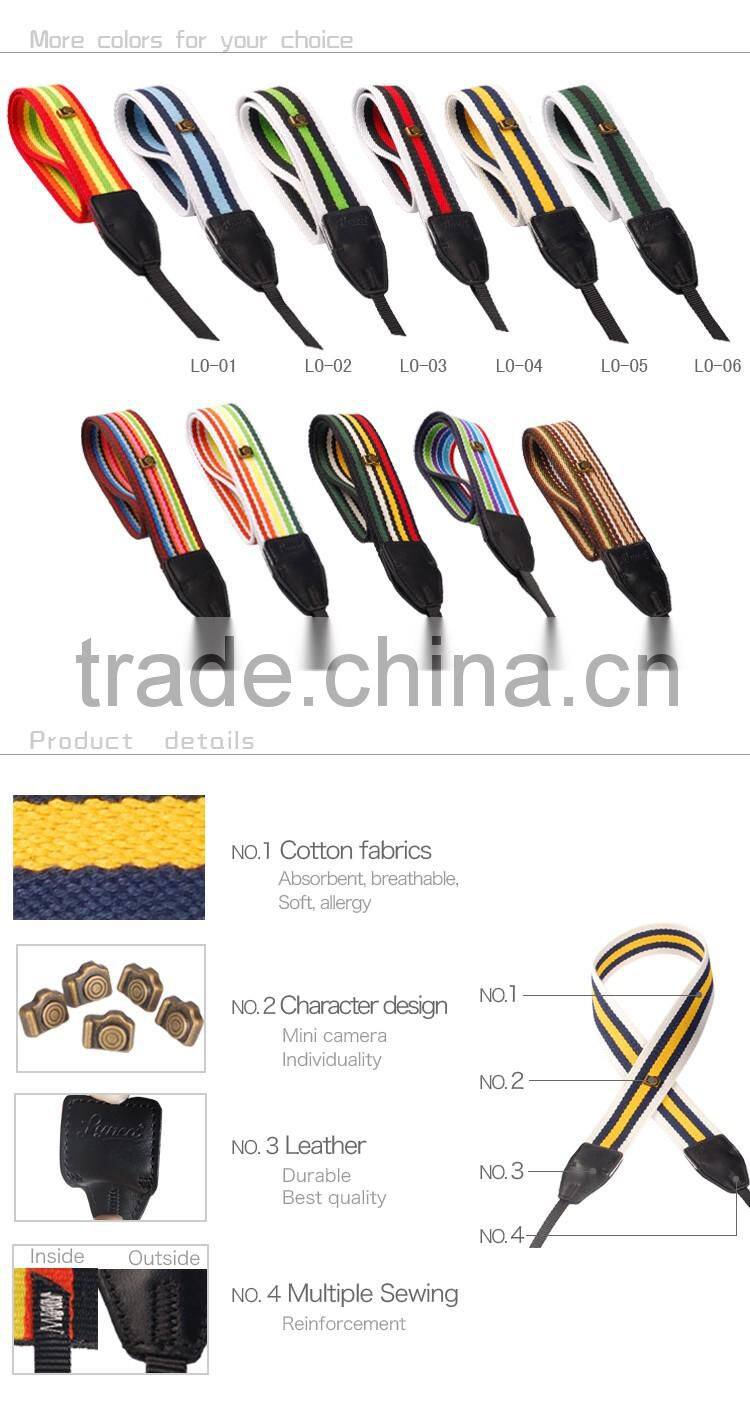 Colorful Ribbon Pattern D-SLR Yellow Camera Strap Shoulder Neck Strap Grip LO-05