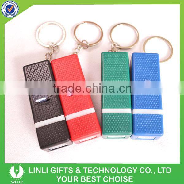 Customized Logo Plastic Led Flashlight Souvenir Keychain