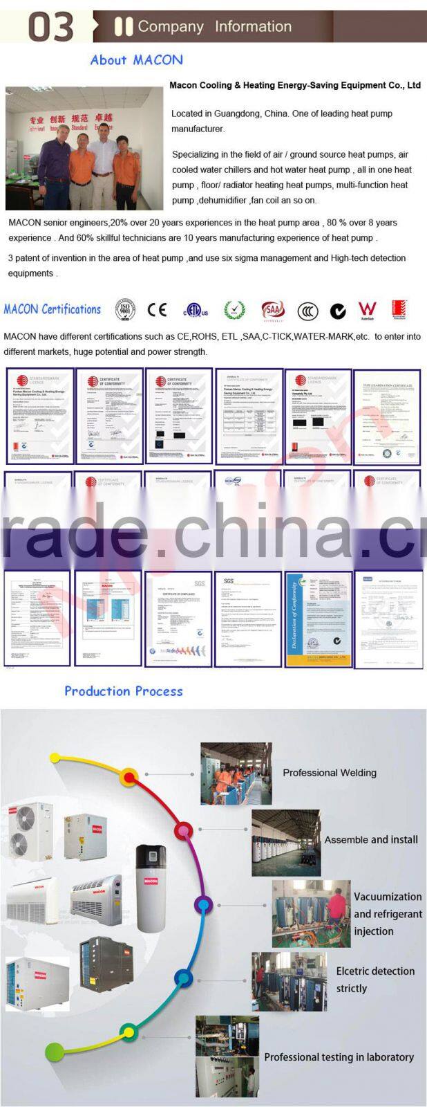 Macon wall mounted home dehumidifier 220V use with heat pump