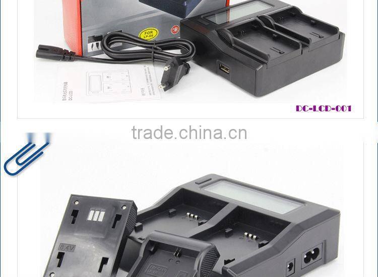 High quality fast double charger for Canon LP-E6 LP-E8 LP-E12 EN-EL14 EN-EL15 battery