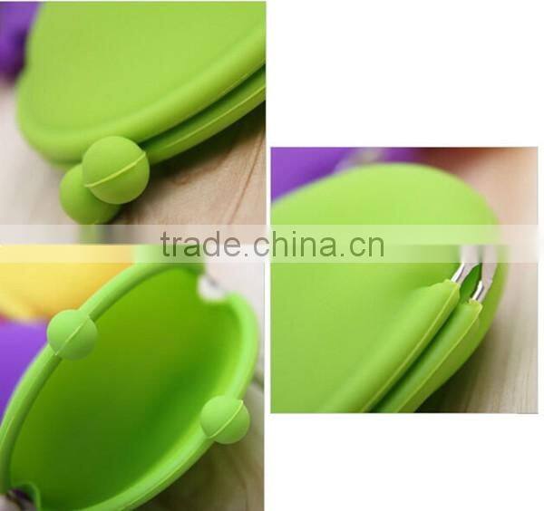 Cute Silicone Custom Print Red Heart Shaped Coin Purses For Ladies