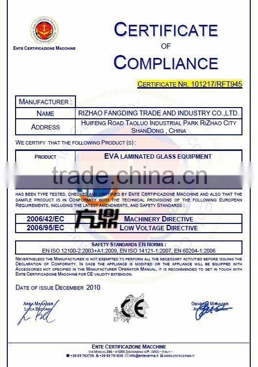 Hot Sale EVA/TPU Glass Lamination Machine by Rizhao Fangding factory