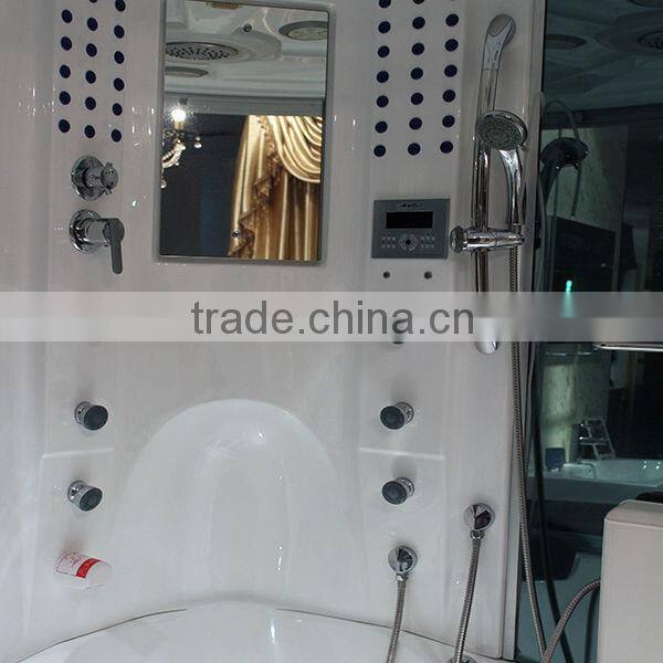 2014 high quality corner shower massage portable 6mm glass steam room