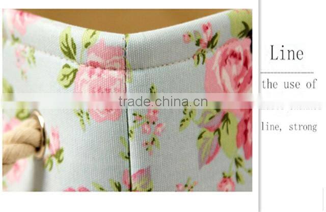 YIWU RODA 100%canvas fashionable floral high-capacity folding storage box