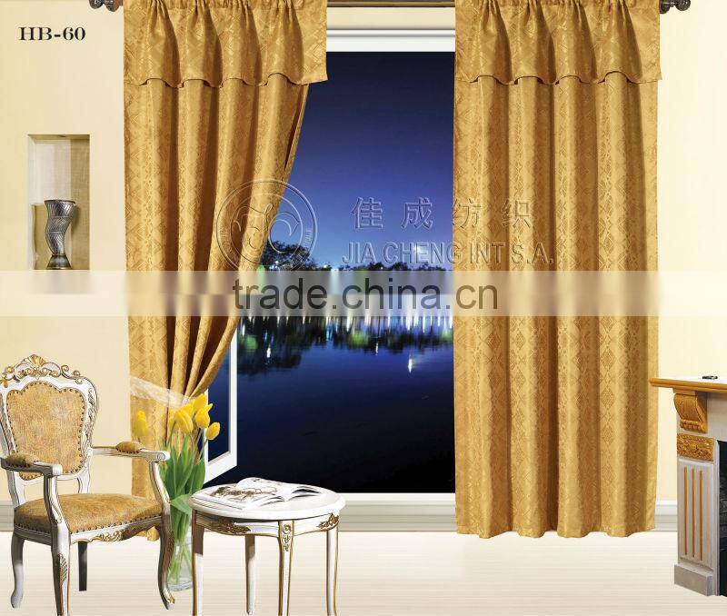HB-60 15 years top-rated golden seller newest 100% polyester jacquard finished curtain