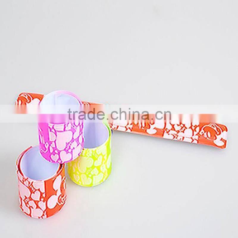 Fluorescence multi-color clap ring wrist hand kids pvc flexible bracelet