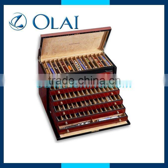 charming pen storage box,hot sale pen box for display,wood pen box for display