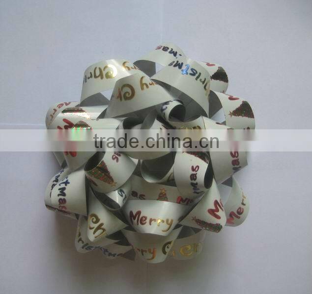 HOT SALE 5" Hi-Glossy Iridescent / Rainbow Poly Gift Wrapping Ribbon Bow, Self Adhesive Star Bow