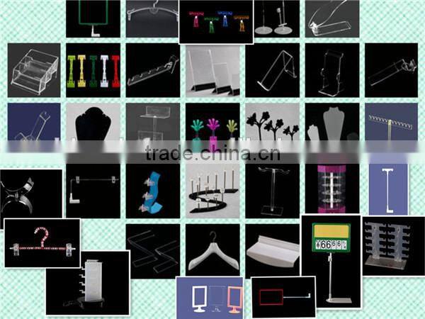 Plastic transparent blue single hook for display
