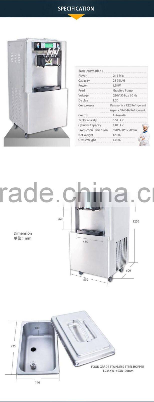 2+1 Mixed Flavors Used Commerical Ice Cream Machine With Good Price,CE approved