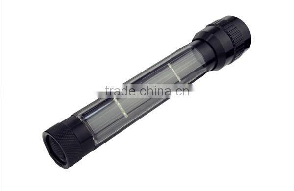 High Power Aluminium zoom focus rechargeable led solar flashlight