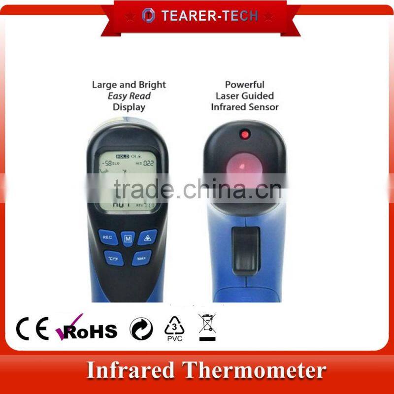 Adjustable Emissivity 0.1~1.0 Non-Contact Infrared ( IR)Thermometer -58 to 1022F Temperature Gun 12:1 w/ Laser Sight