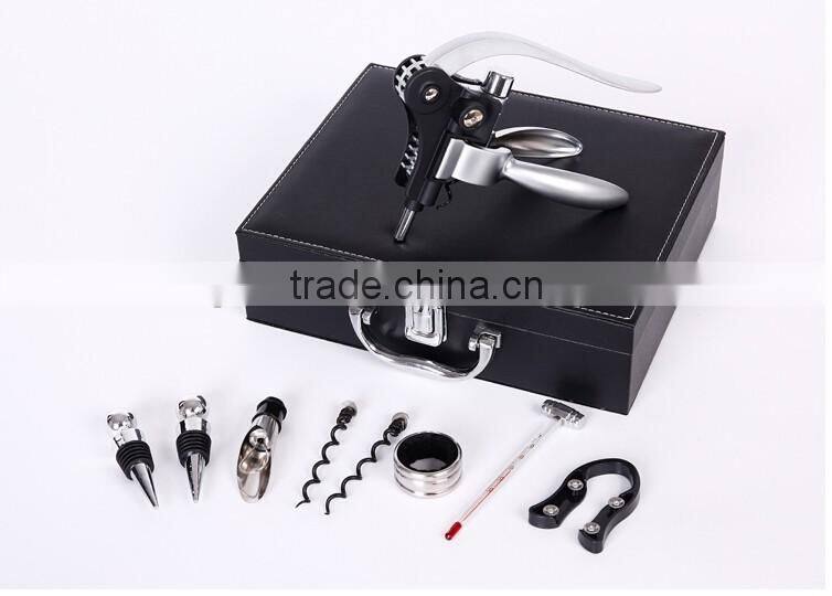 Promotional AUGUST 9pcs in one wooden wine box wine opener corkscrew set