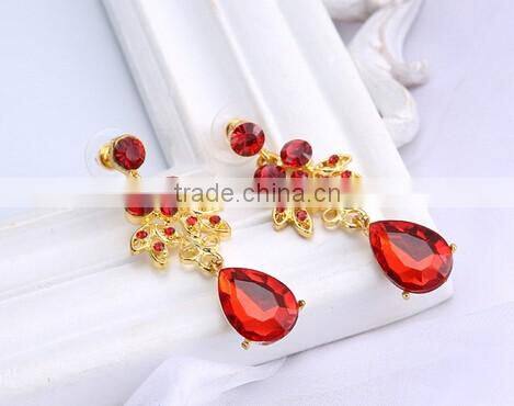 2016 Fashionable Women Bridal Wedding Party Prom Rhinestone Necklace Earrings Jewelry Set