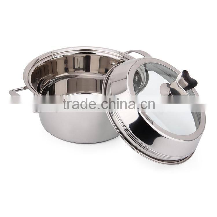Stainless Steel High-qulity Double Handle Cooking Soup & Stock Pot