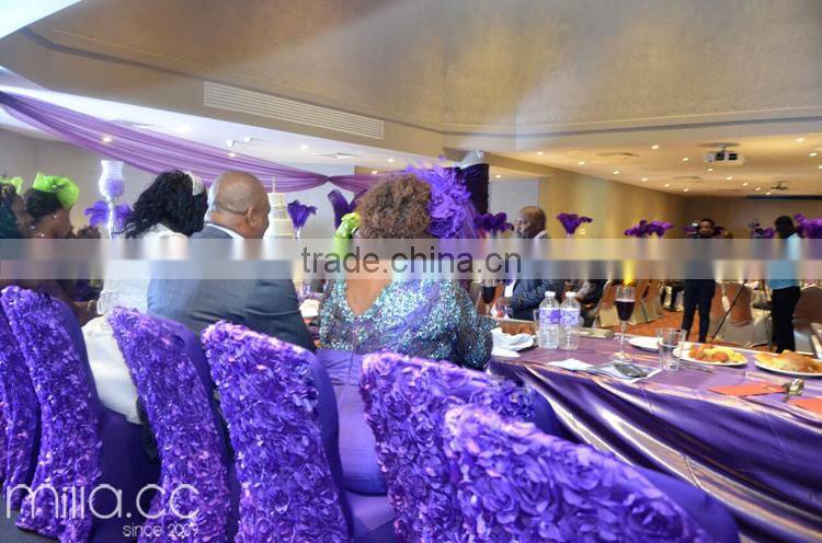 New Design Rosette Spandex Chair Cover for Wedding Hotel And Banquet