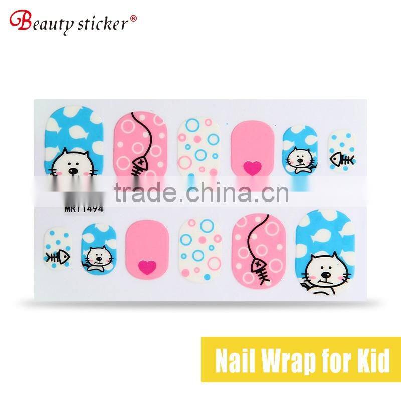 Pink Rose Full Children Nail Stickers