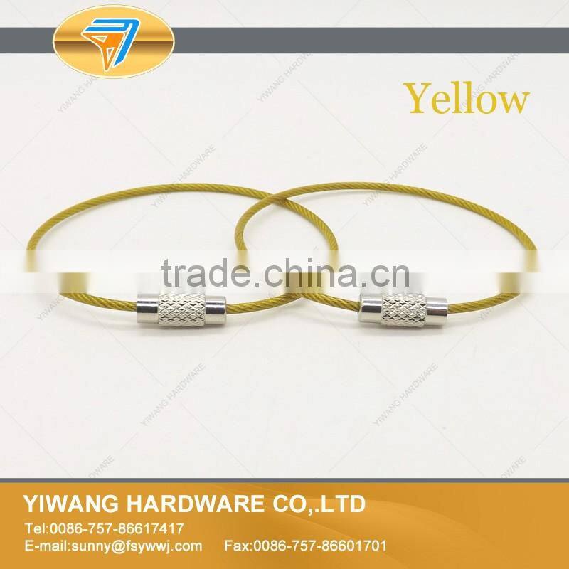 Outdoor Hiking Bright Green Stainless Steel Wire Key Ring