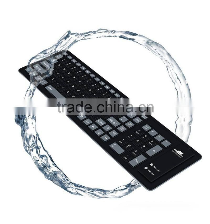 USB Wired Waterproof Rollup Keyboard for PC Notebook Laptop Foldable Silicone Keyboard