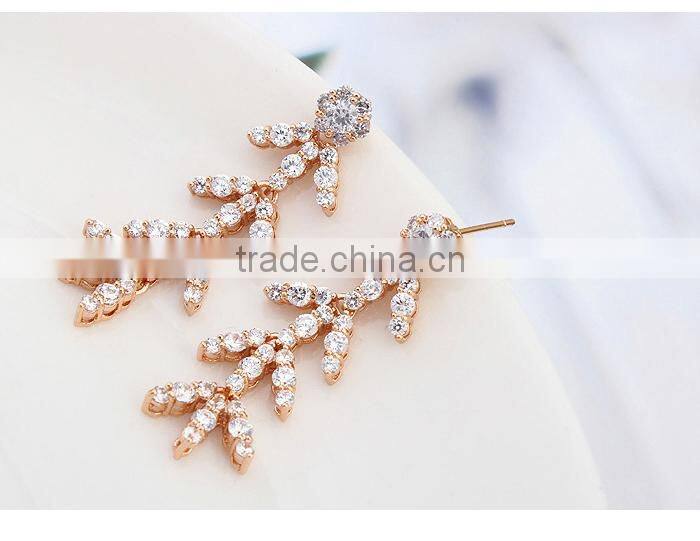 Mexican Vietnam Gold Jewelry 14K Long Gold Earring