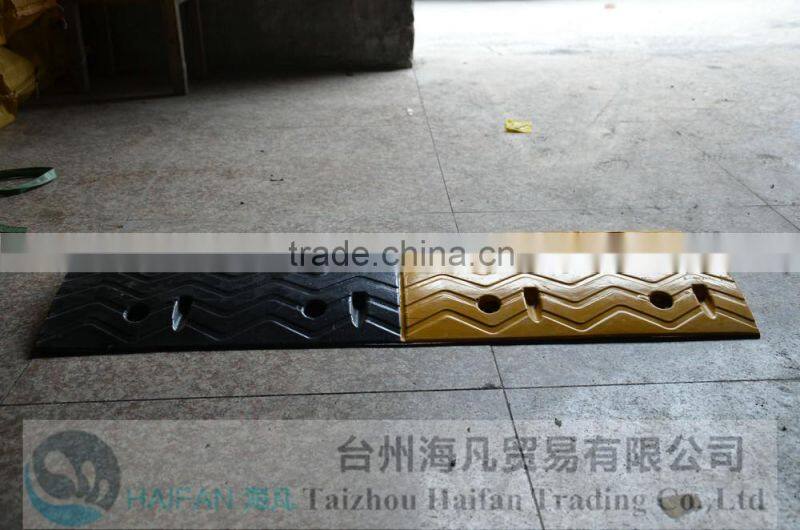 1000*380*50mm High quality hot sell rubber speed hump for crossing/heavy strength rubber speed hump used on road for safety