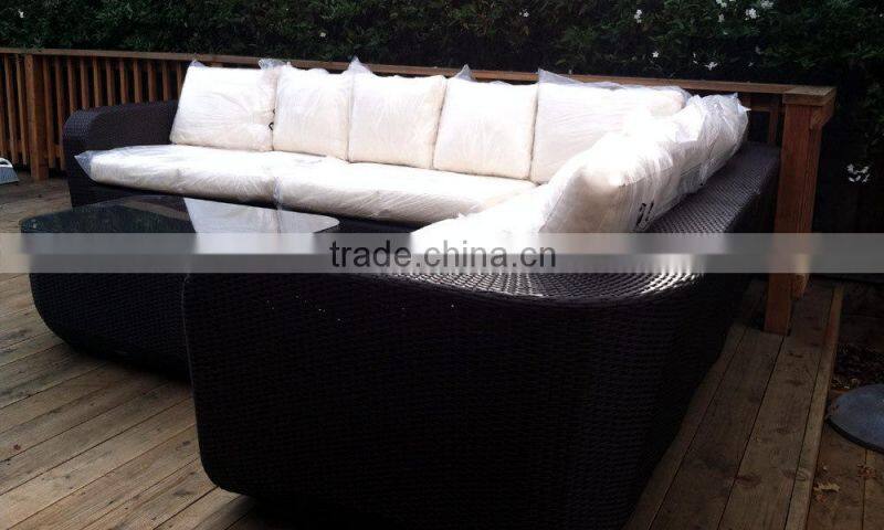 Unique poly rattan outdoor furniture garden sofa set outdoor wicker furniture(1.2mm alu frame with powder coated)