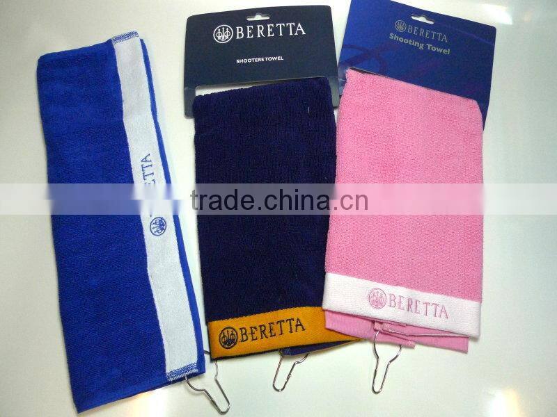 Hot Sale 100 Cotton Plain Dyed Sport Golf Towel