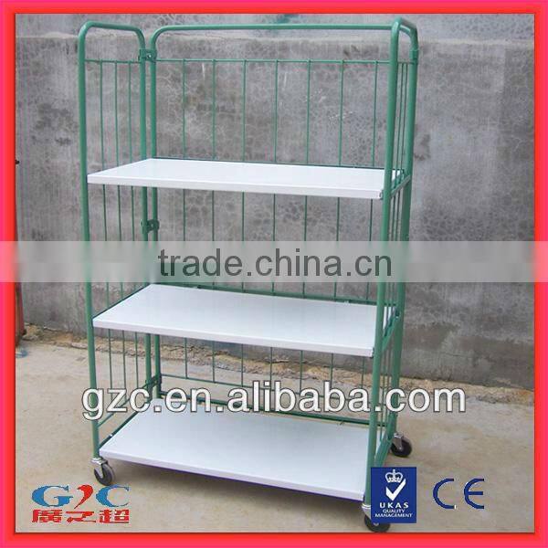 Steel Wire Foldable Rolling Trolley Tool Cart for Warehouse Logistic Workshop