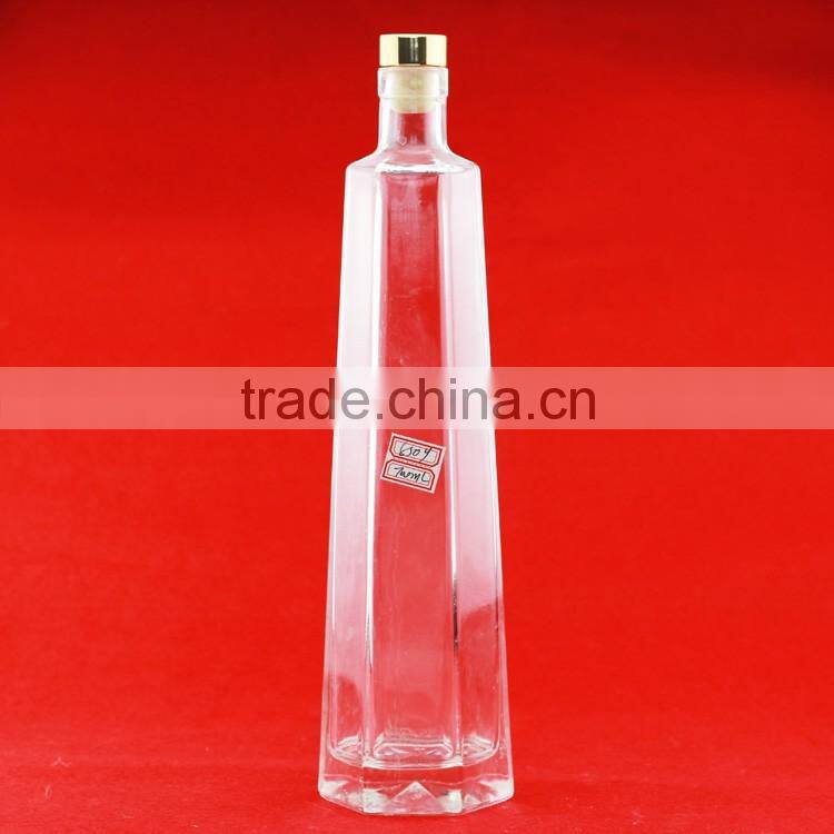 High-end Best Selling liquor frosted bottles 750ml Ice hockey shape glass bottles oilve oil transparent bottles