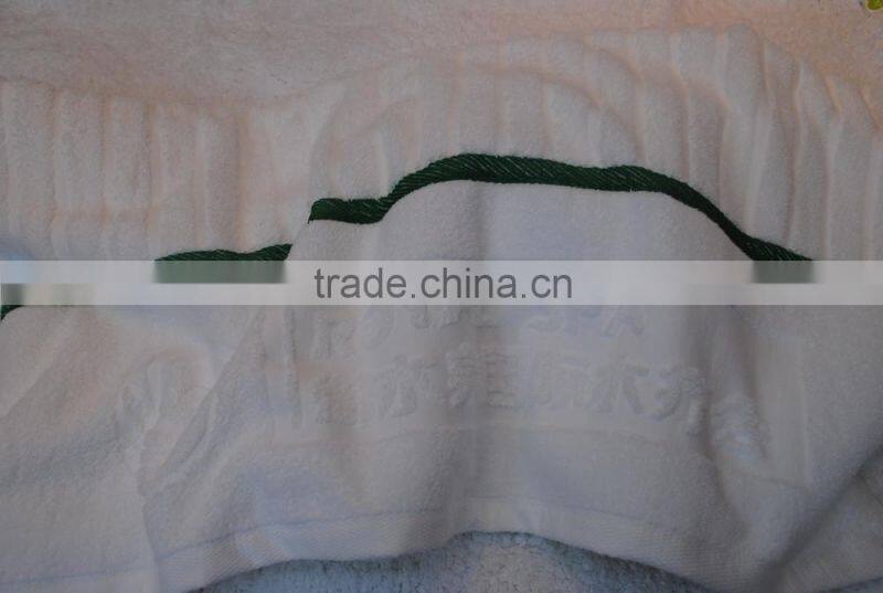 5 star Luxury Hotel Satin Border Hand Towels Yarn Dyed